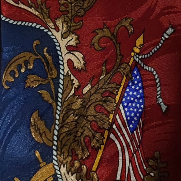 Delta Queen Steamboat Men’s Tie Vintage Silk Necktie Americana Red White Blue - Picture 6 of 8